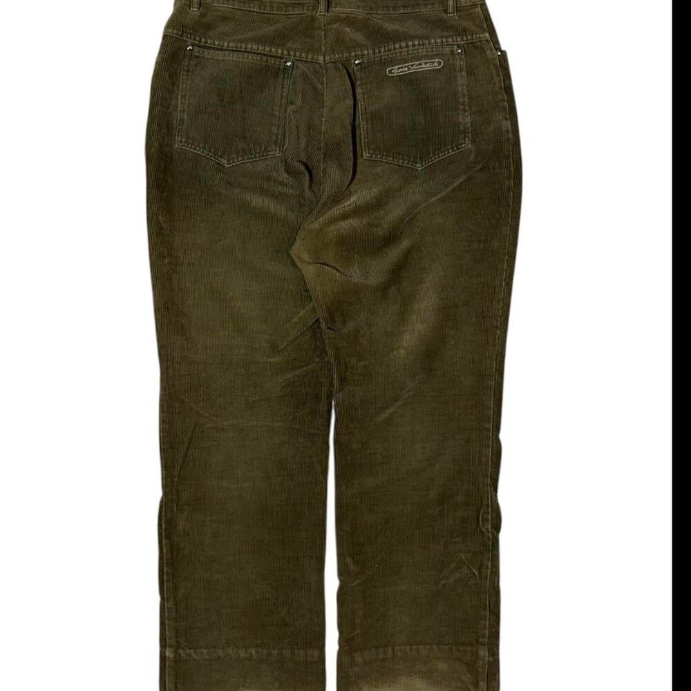 Zara khaki green corduroy trousers‎